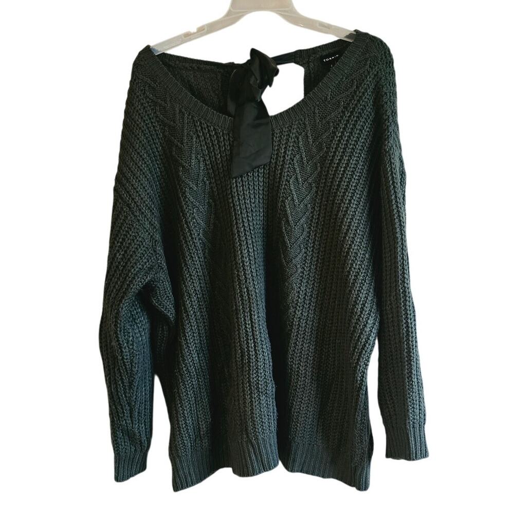 Torrid green keyhole bow back sweater size 3x